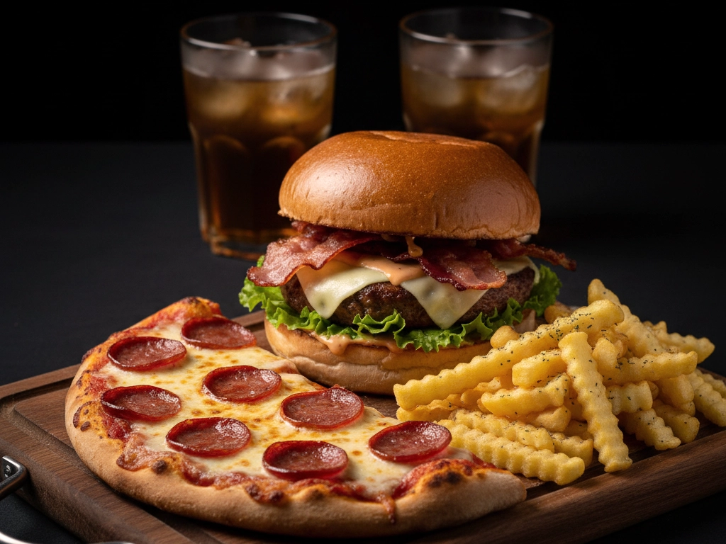 Entrada al menú de Patio Terra con hamburguesas y lomitos